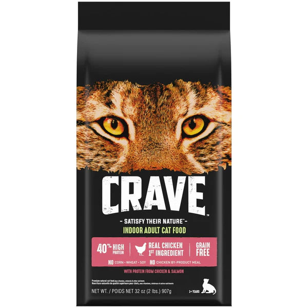 Grain Free Indoor Adult Dry Cat Food with Protein from Chicken & Salmon, 2 Lb. Bag - Shop for less