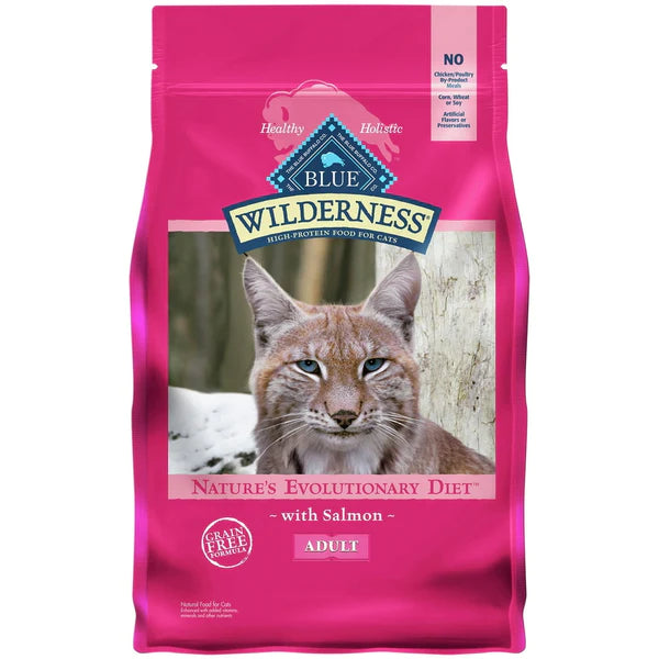 Wilderness High Protein Salmon Dry Cat Food for Adult Cats, Grain-Free, 4 Lb. Bag - Shop for less