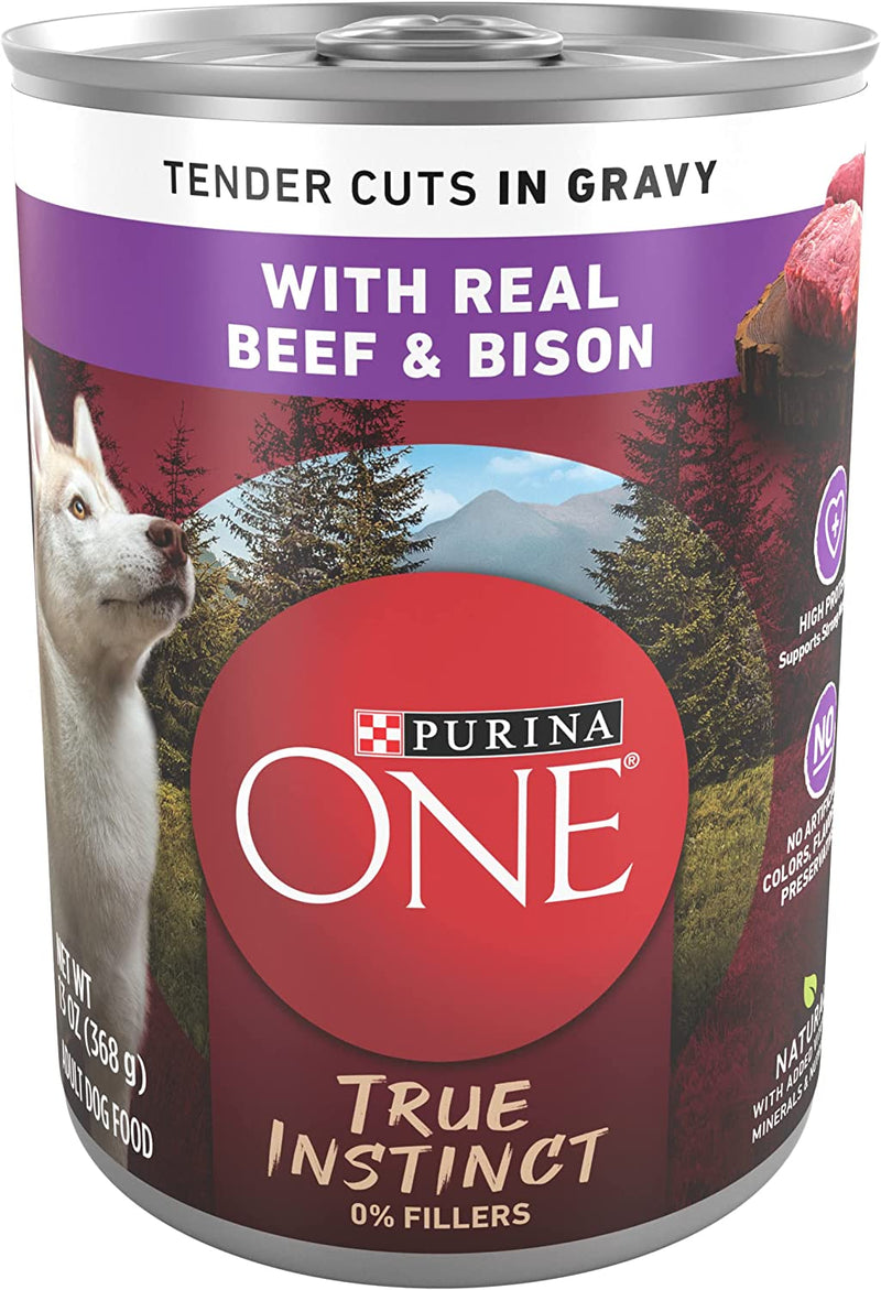 High Protein Wet Dog Food True Instinct Tender Cuts in Dog Food Gravy with Real Beef (12) 13 Oz. Cans - Shop for less