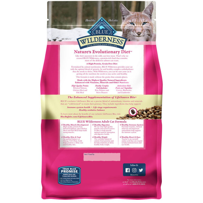 Wilderness High Protein Salmon Dry Cat Food for Adult Cats, Grain-Free, 4 Lb. Bag - Shop for less