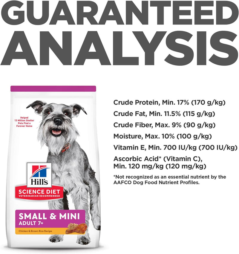 Dry Dog Food, Adult 7+ for Senior Dogs, Small & Mini, Chicken & Brown Rice Recipe, 15.5 Lb. Bag - Shop for less