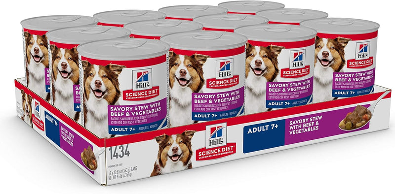 Senior 7+ Canned Dog Food, Savory Stew with Beef & Vegetables, 12.8 Oz. Cans, 12-Pack - Shop for less