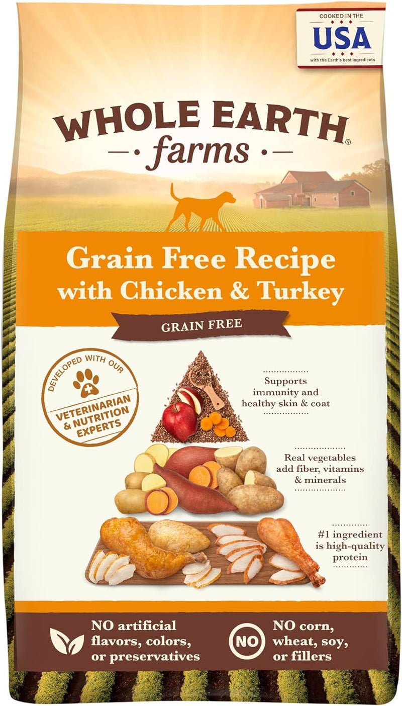 Natural Grain Free Dry Kibble, Wholesome and Healthy Dog Food, Chicken and Turkey Recipe – 25Lb Bag - Shop for less