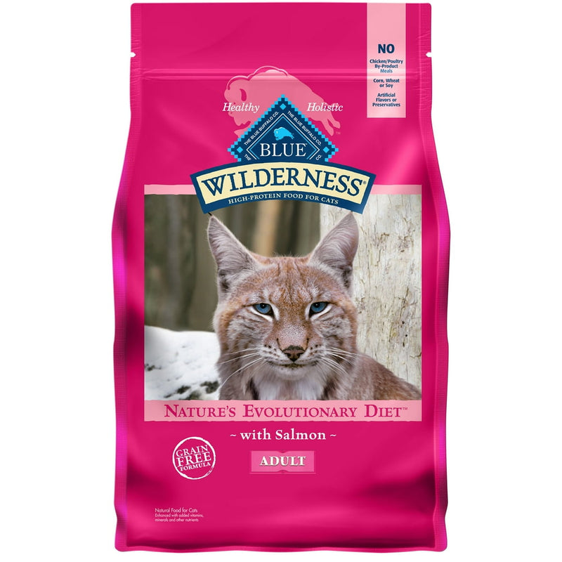 Wilderness High Protein Salmon Dry Cat Food for Adult Cats, Grain-Free, 4 Lb. Bag - Shop for less