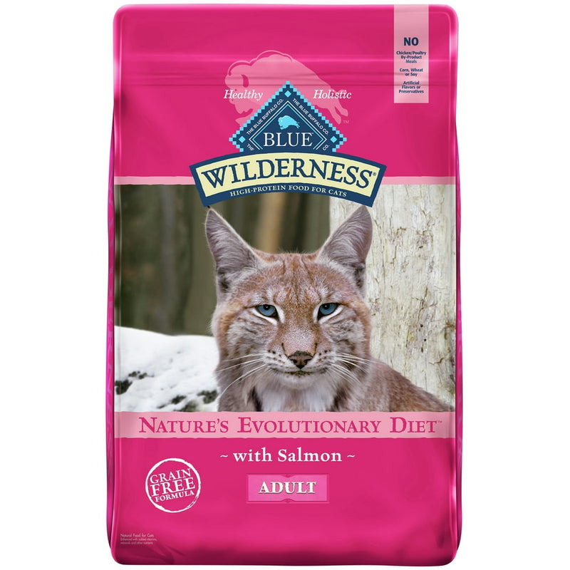 Wilderness High Protein Salmon Dry Cat Food for Adult Cats, Grain-Free, 4 Lb. Bag - Shop for less