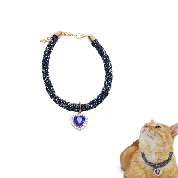 Crystal Necklace for Cats with Heart Pendant - Sweet Cat - Shop for less