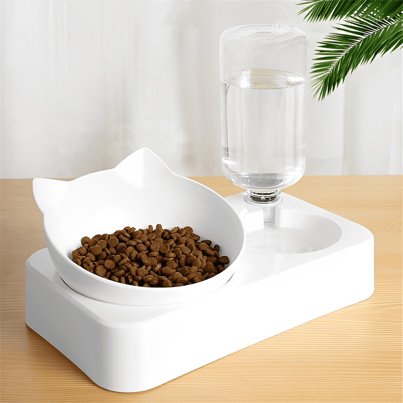 Ergonomic Feeder and Drinker for Cats 2 in 1 - Shop for less