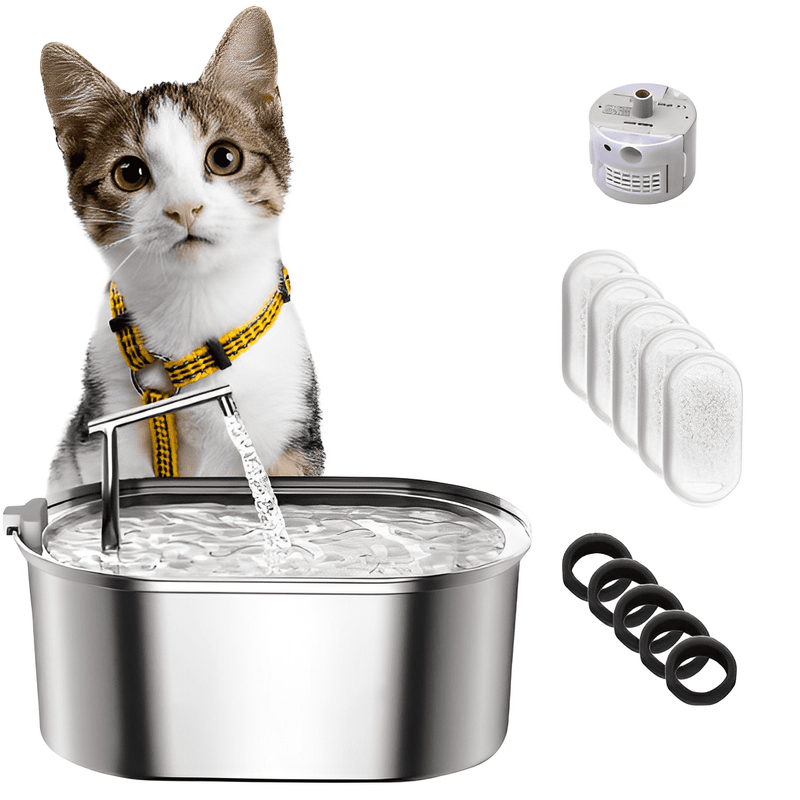 3.2L Stainless Steel Cat Drinking Fountain - Shop for less