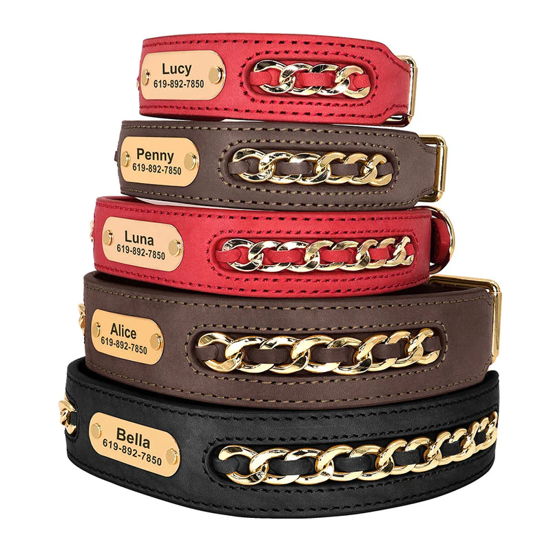 Personalized Leather Dog Collar - Anti Escape - Shop for less