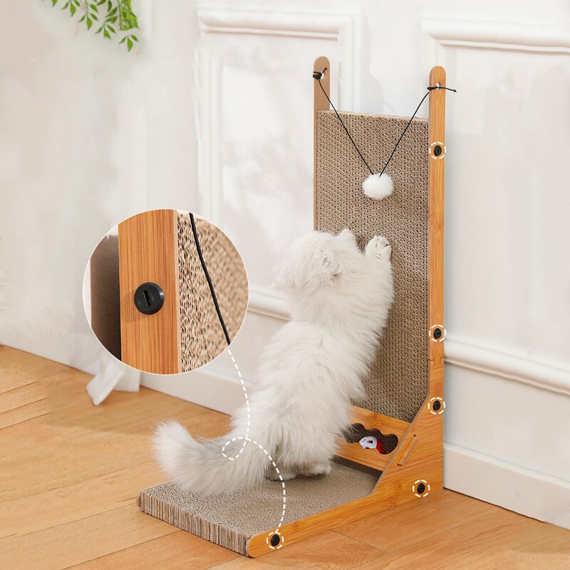 Wooden Cat Scratching Post - Funny Cat - Shop for less