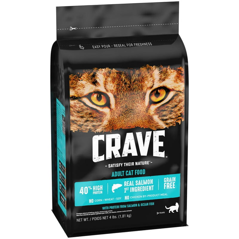 Grain Free with Protein from Salmon & Ocean Fish Dry Adult Cat Food, 4 Pound Bag - Shop for less